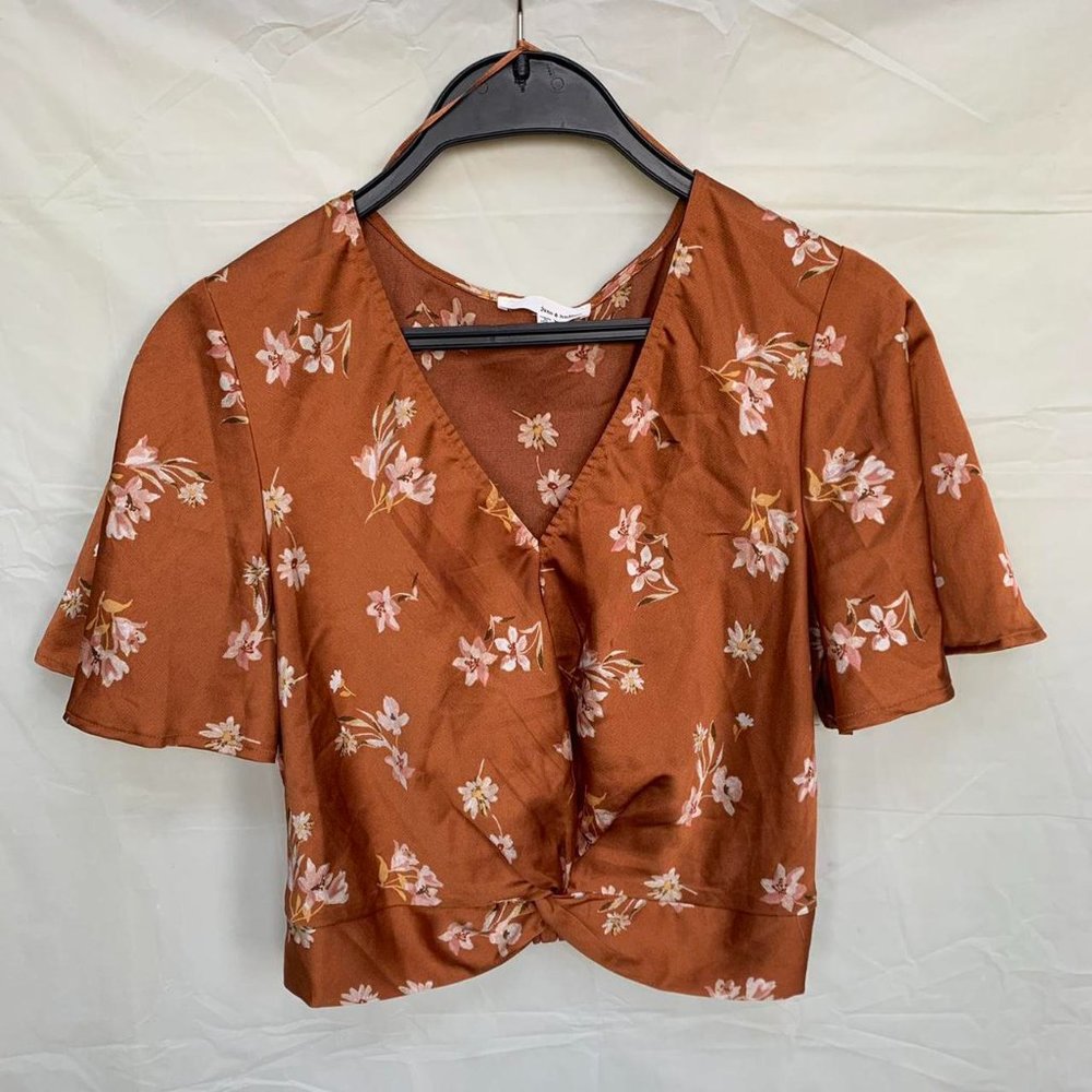 Silk floral crop top